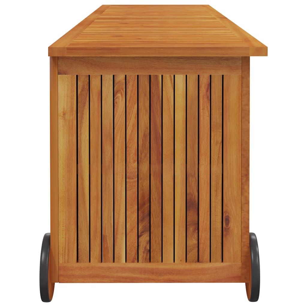 Contenitore da Giardino con Ruote 150x50x58cm Massello Acacia