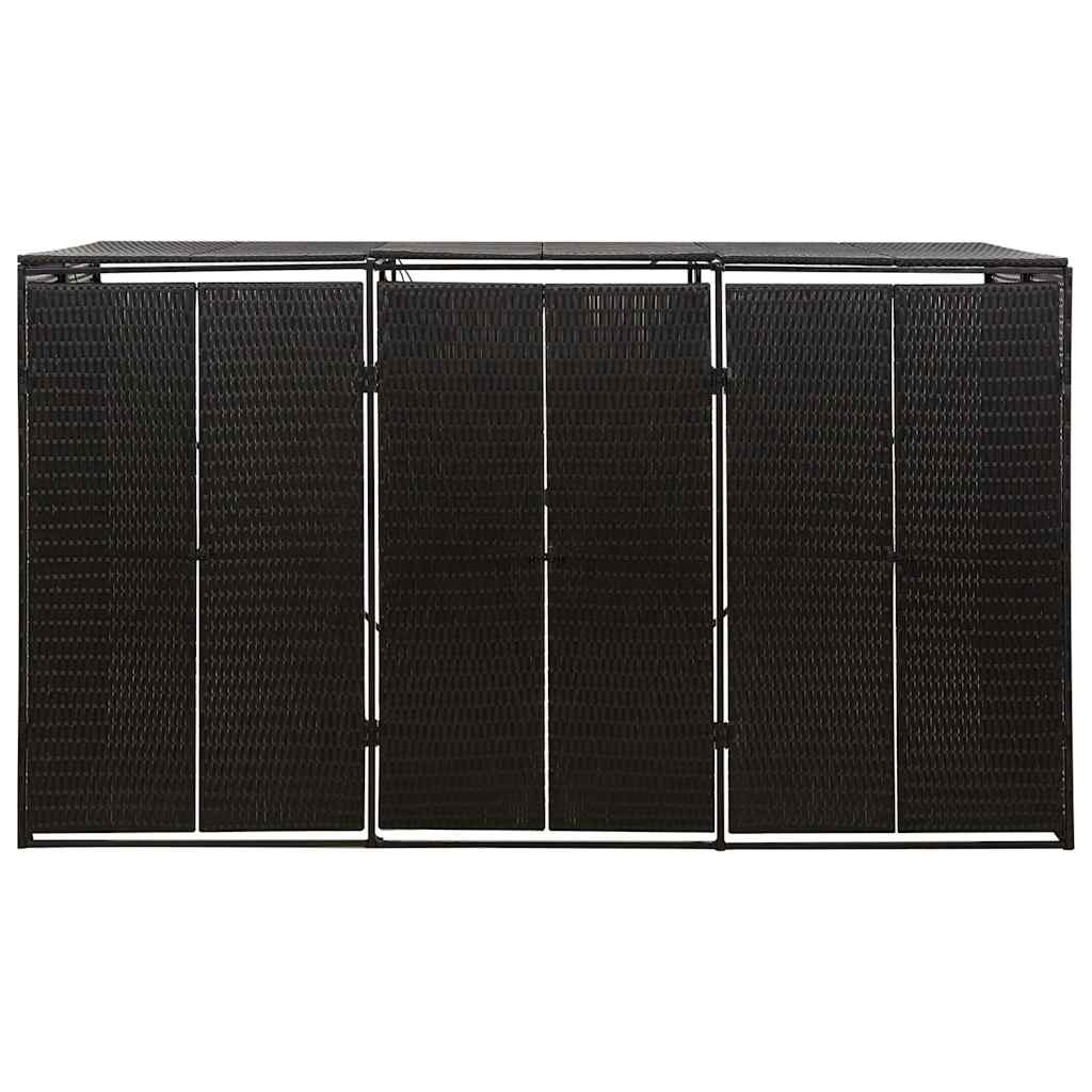 Copribidone Triplo Nero 207x80x117 cm in Polyrattan