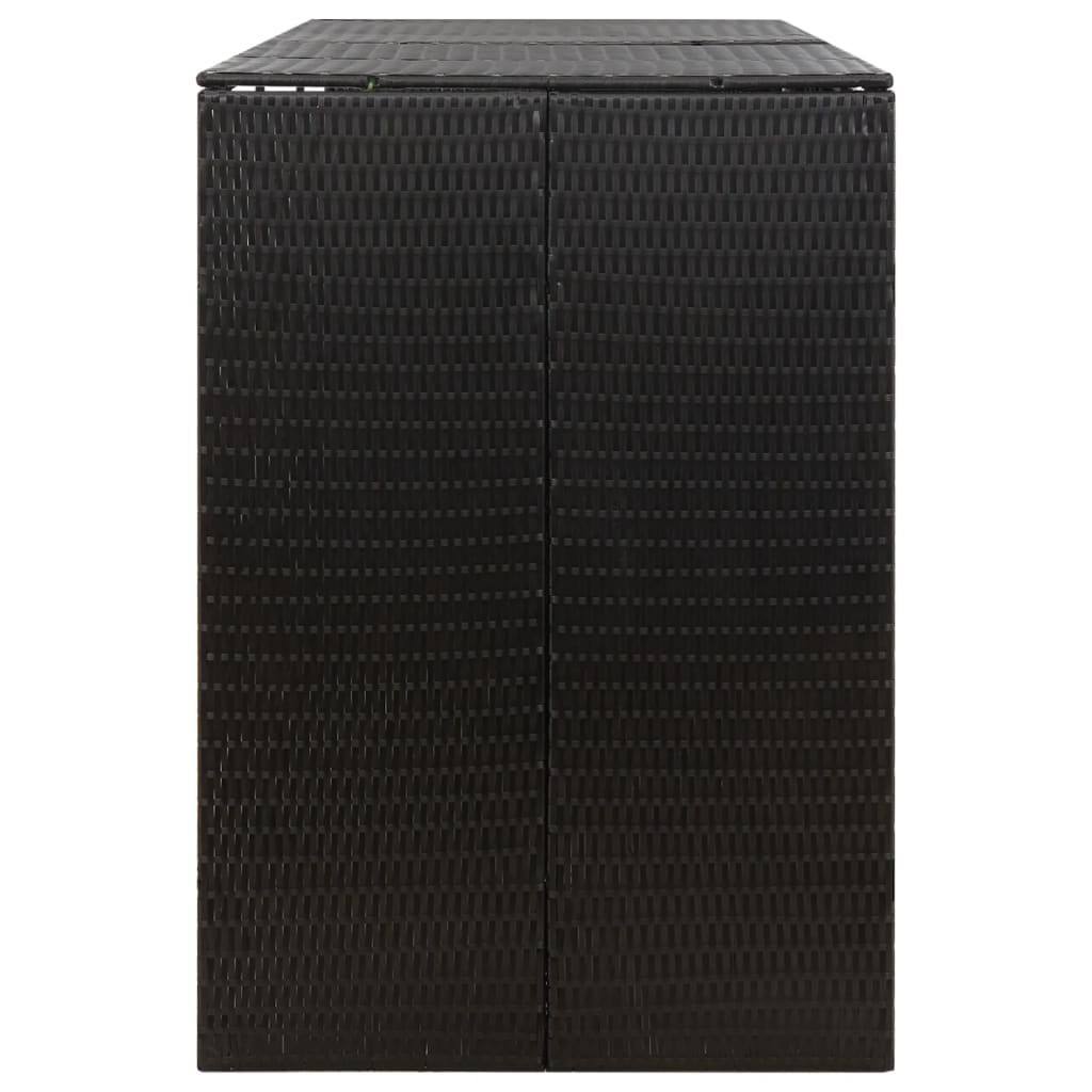 Copribidone Triplo Nero 207x80x117 cm in Polyrattan