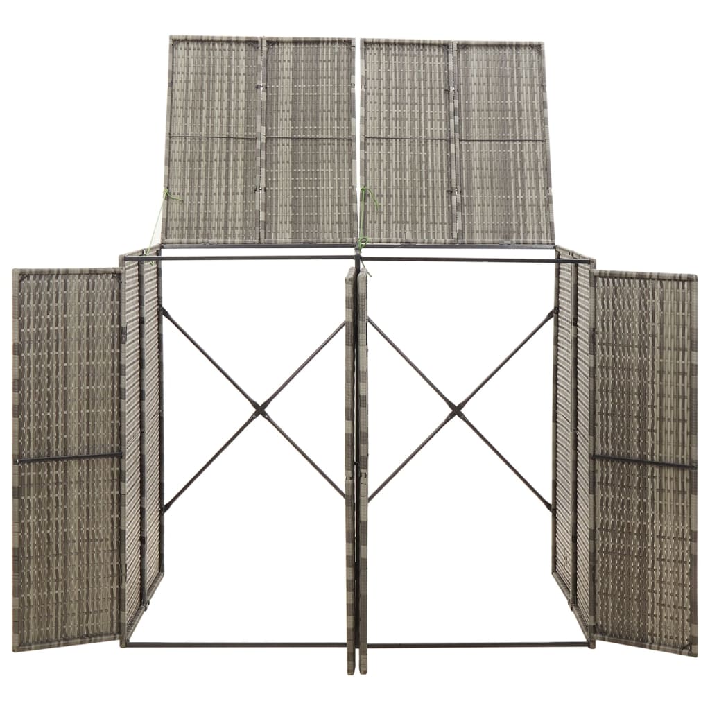 Copribidone Doppio Grigio 140x80x117 cm in Polyrattan