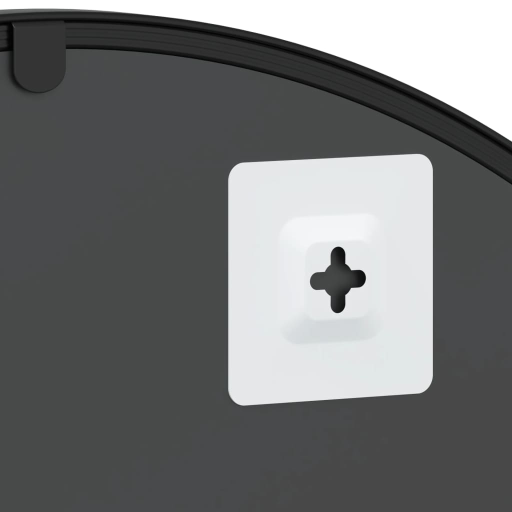 Specchio da Parete Nero 60x110 cm Arco in Ferro