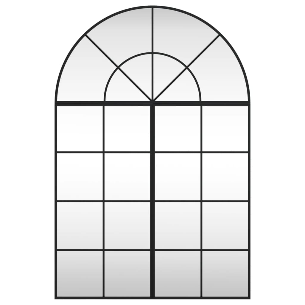 Specchio da Parete Nero 80x120 cm Arco in Ferro