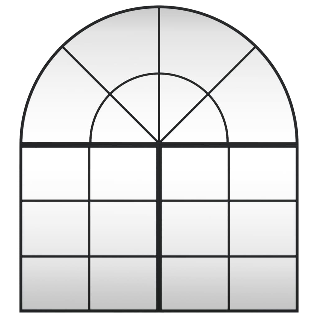 Specchio da Parete Nero 100x110 cm Arco in Ferro