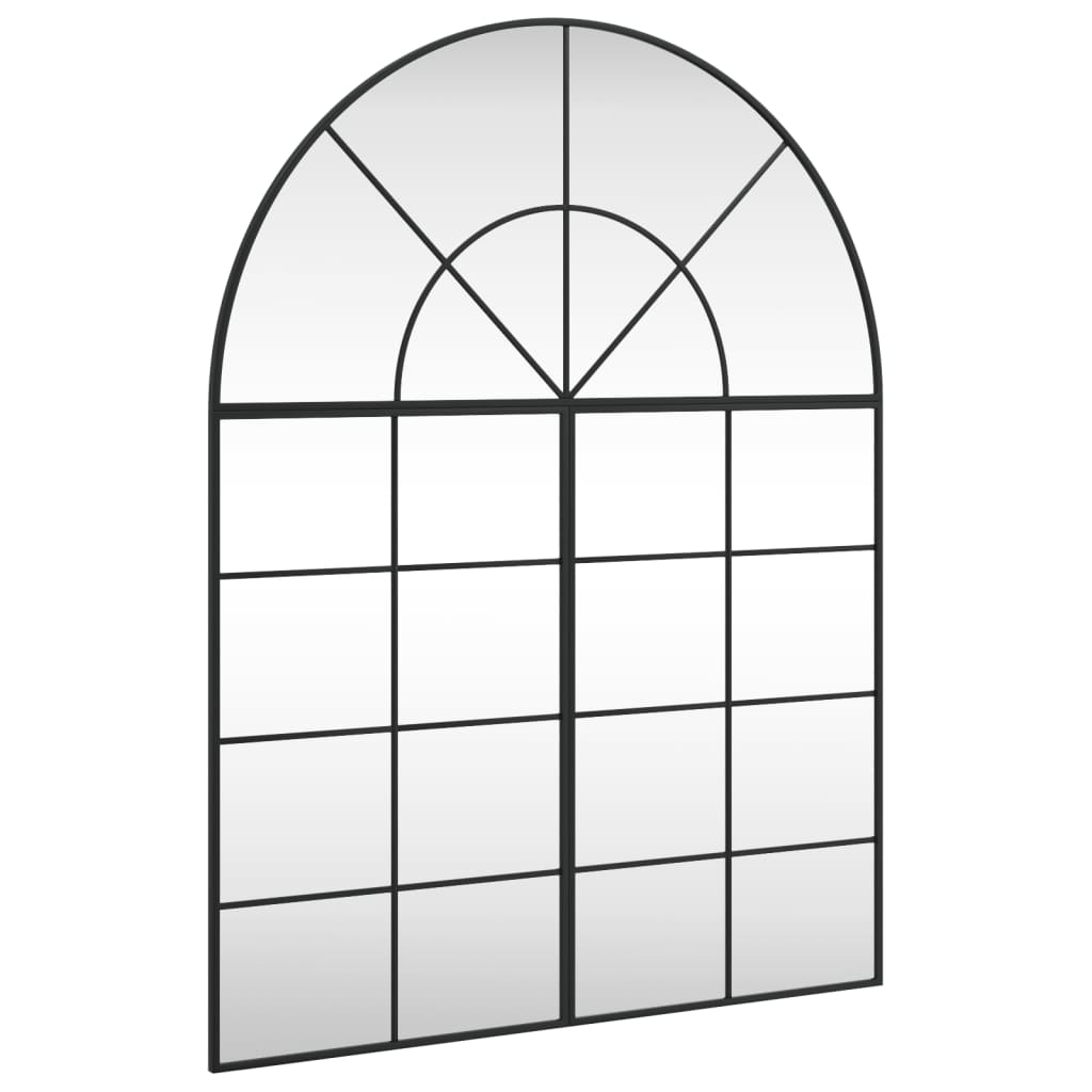 Specchio da Parete Nero 100x130 cm Arco in Ferro