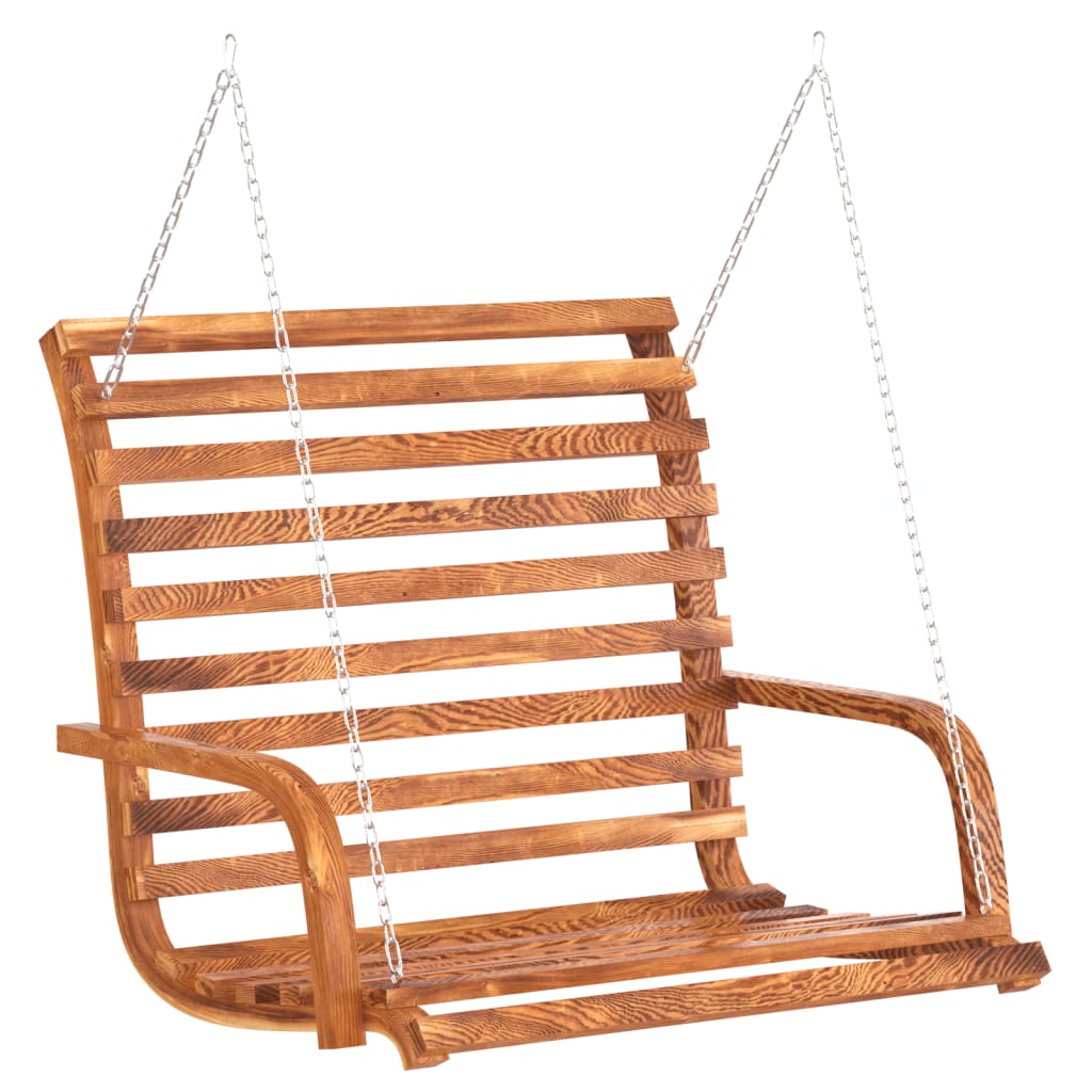 Panca a Dondolo in Legno Massello di Abete Teak 126 cm