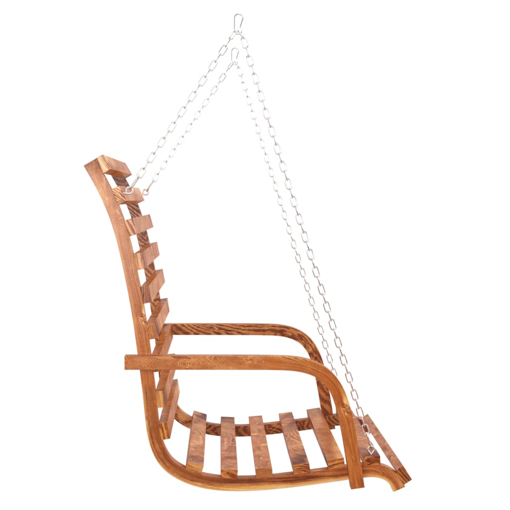 Panca a Dondolo in Legno Massello di Abete Teak 126 cm