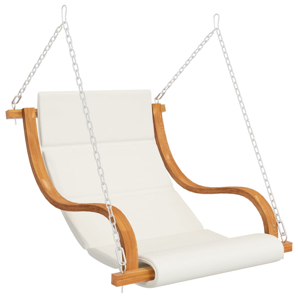 Sedia a Dondolo con Cuscino Massello di Abete Finitura in Teak