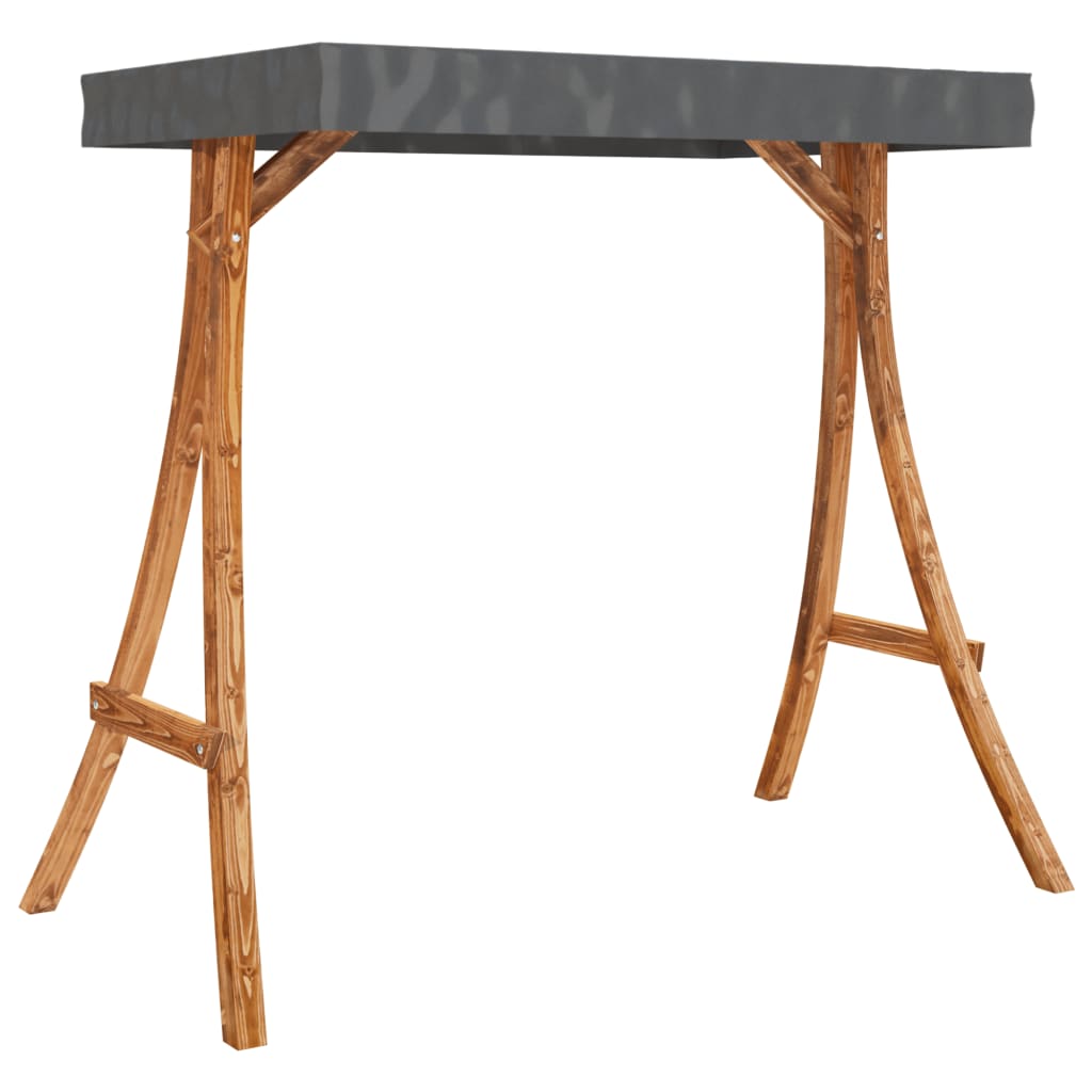 Letto a dondolo da giardino con tetto antracite in abete 115 x 147 cm