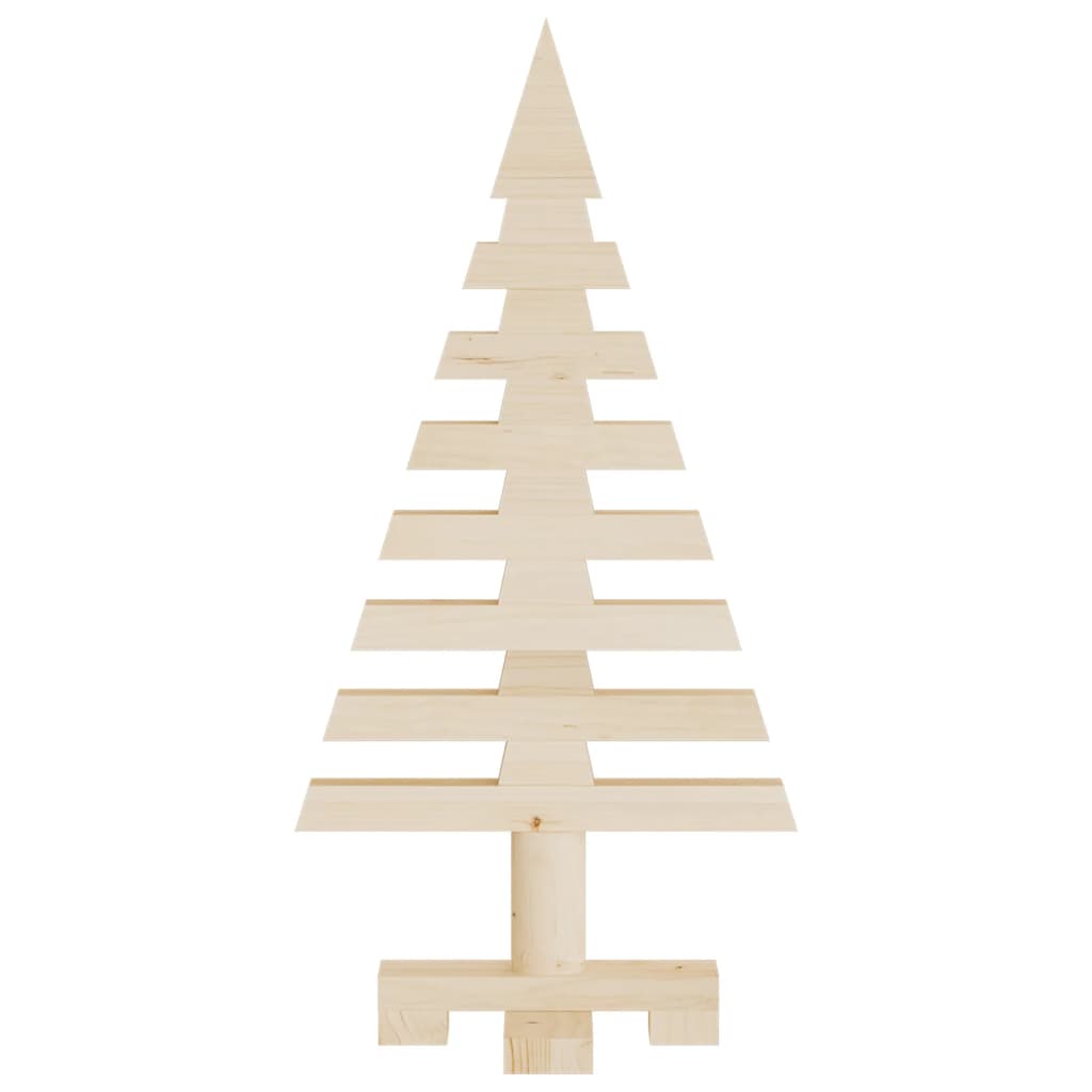 Alberi di Natale Decorativi in Legno 3pz Legno Massello di Pino