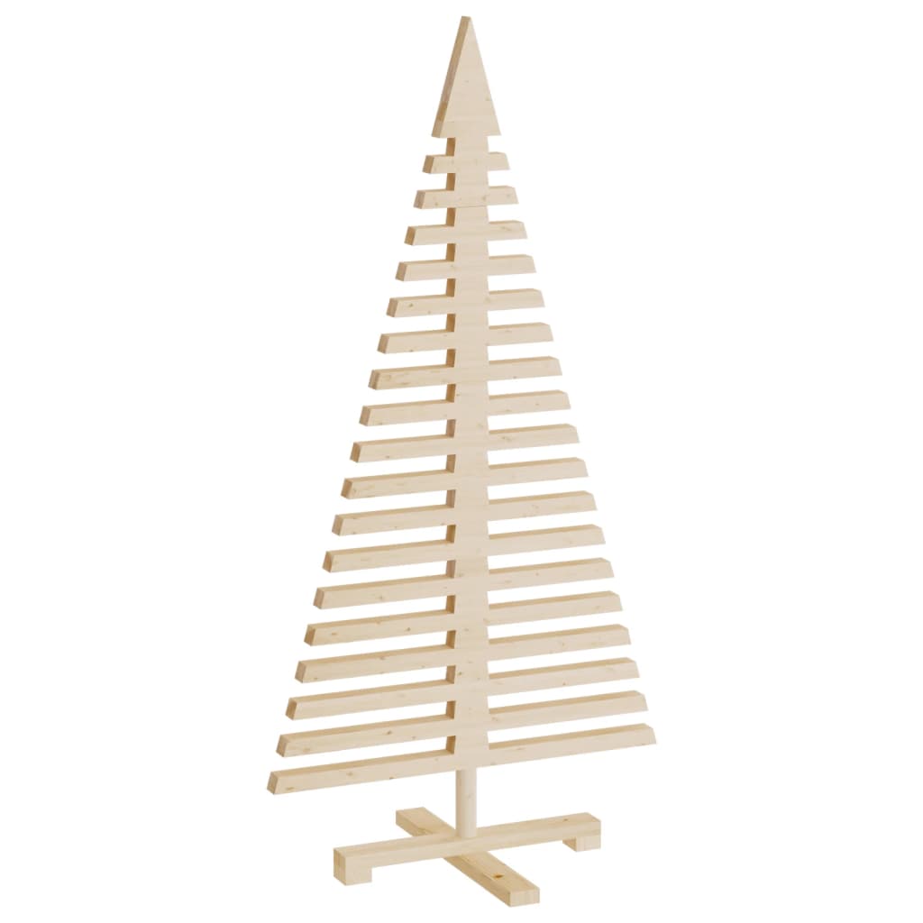 Alberi di Natale Decorativi in Legno 3pz Legno Massello di Pino
