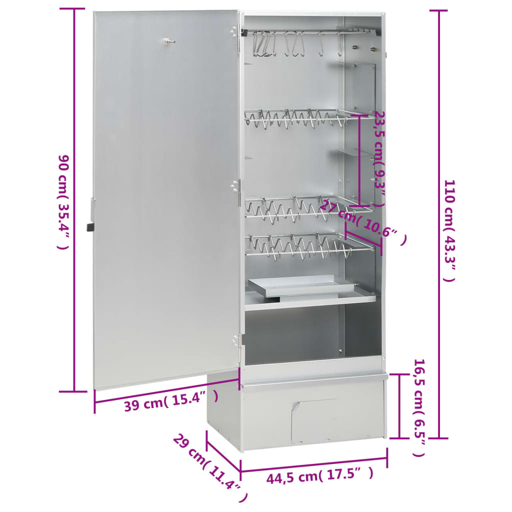 Forno Affumicatore BBQ Generatore Fumo Freddo Acciaio Zincato