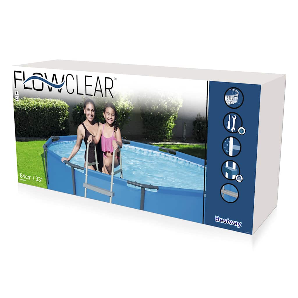 Bestway Scaletta di Sicurezza per Piscine a 4 Gradini Flowclear 122 cm