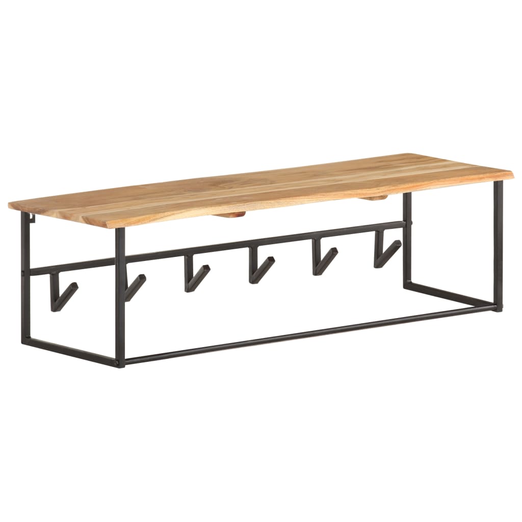 Attaccapanni con Bordi Vivi 100x34x38 cm in Legno di Acacia