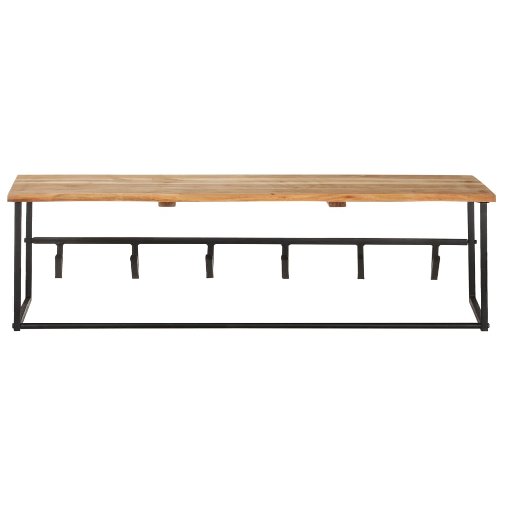 Attaccapanni con Bordi Vivi 100x34x38 cm in Legno di Acacia