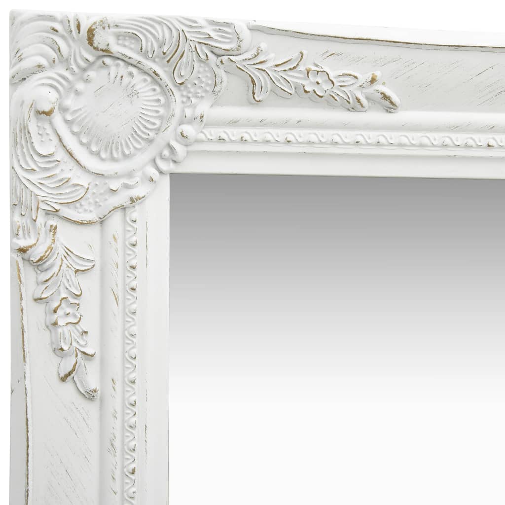 Specchio da Parete Stile Barocco 40x40 cm Bianco