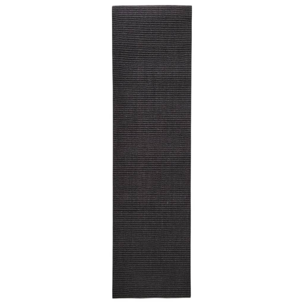 Tappeto in Sisal per Tiragraffi Nero 66x250 cm