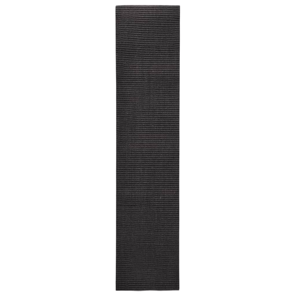 Tappeto in Sisal per Tiragraffi Nero 66x300 cm