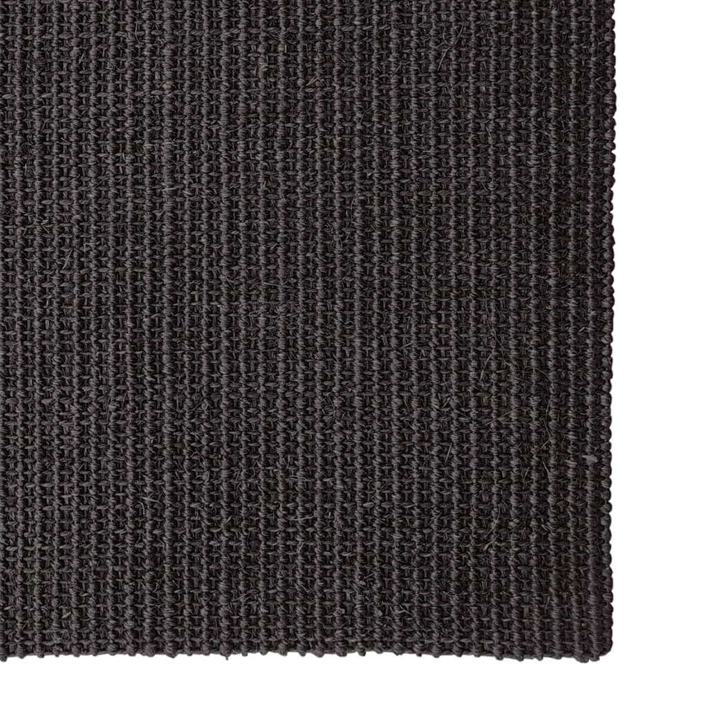 Tappeto in Sisal per Tiragraffi Nero 66x300 cm