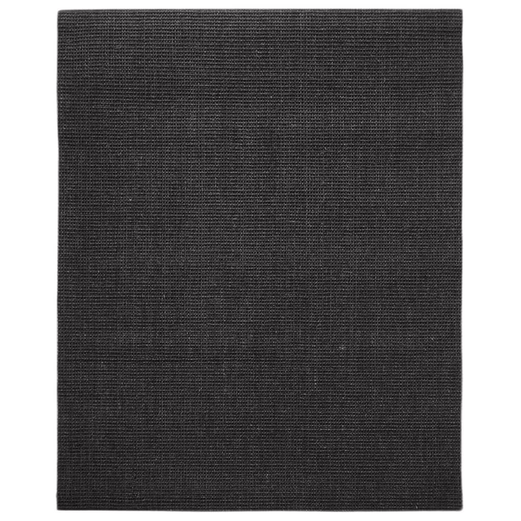 Tappeto in Sisal per Tiragraffi Nero 80x100 cm