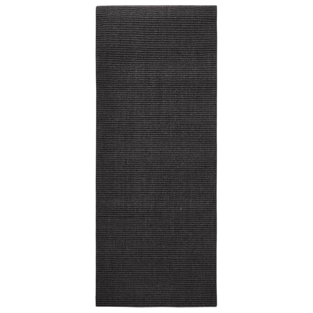 Tappeto in Sisal per Tiragraffi Nero 80x200 cm