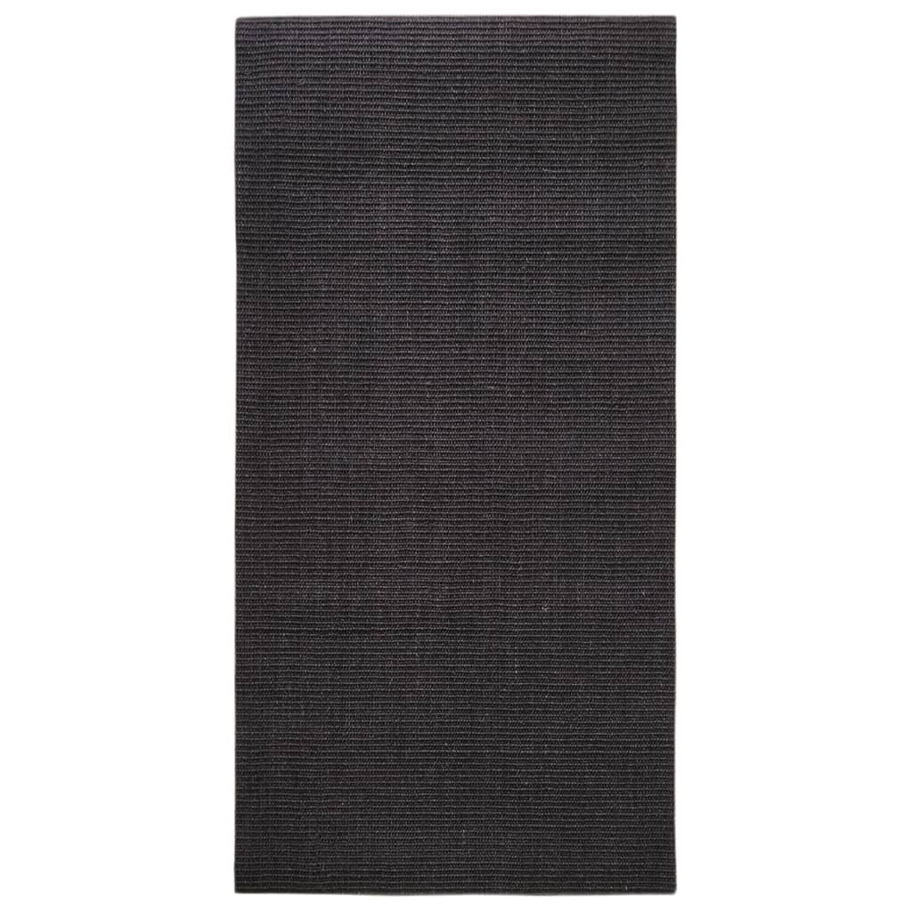 Tappeto in Sisal per Tiragraffi Nero 100x200 cm