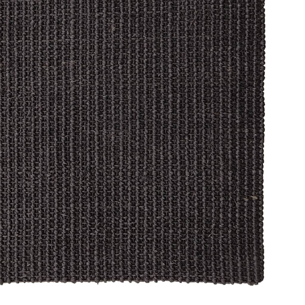 Tappeto in Sisal per Tiragraffi Nero 100x200 cm