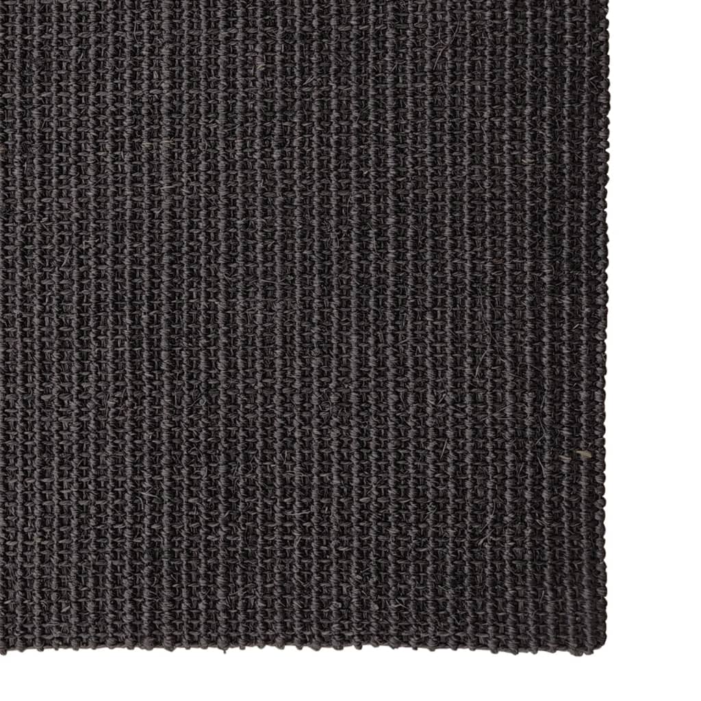 Tappeto in Sisal per Tiragraffi Nero 100x300 cm