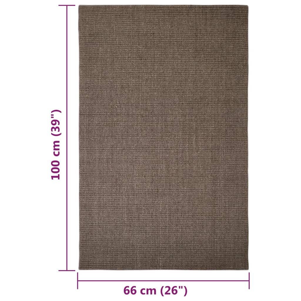 Tappeto in Sisal per Tiragraffi Marrone 66x100 cm