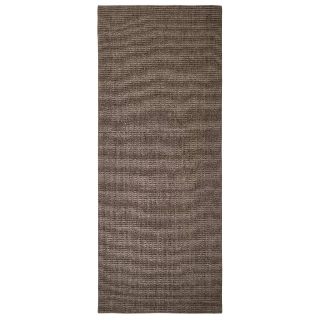 Tappeto in Sisal per Tiragraffi Marrone 80x200 cm