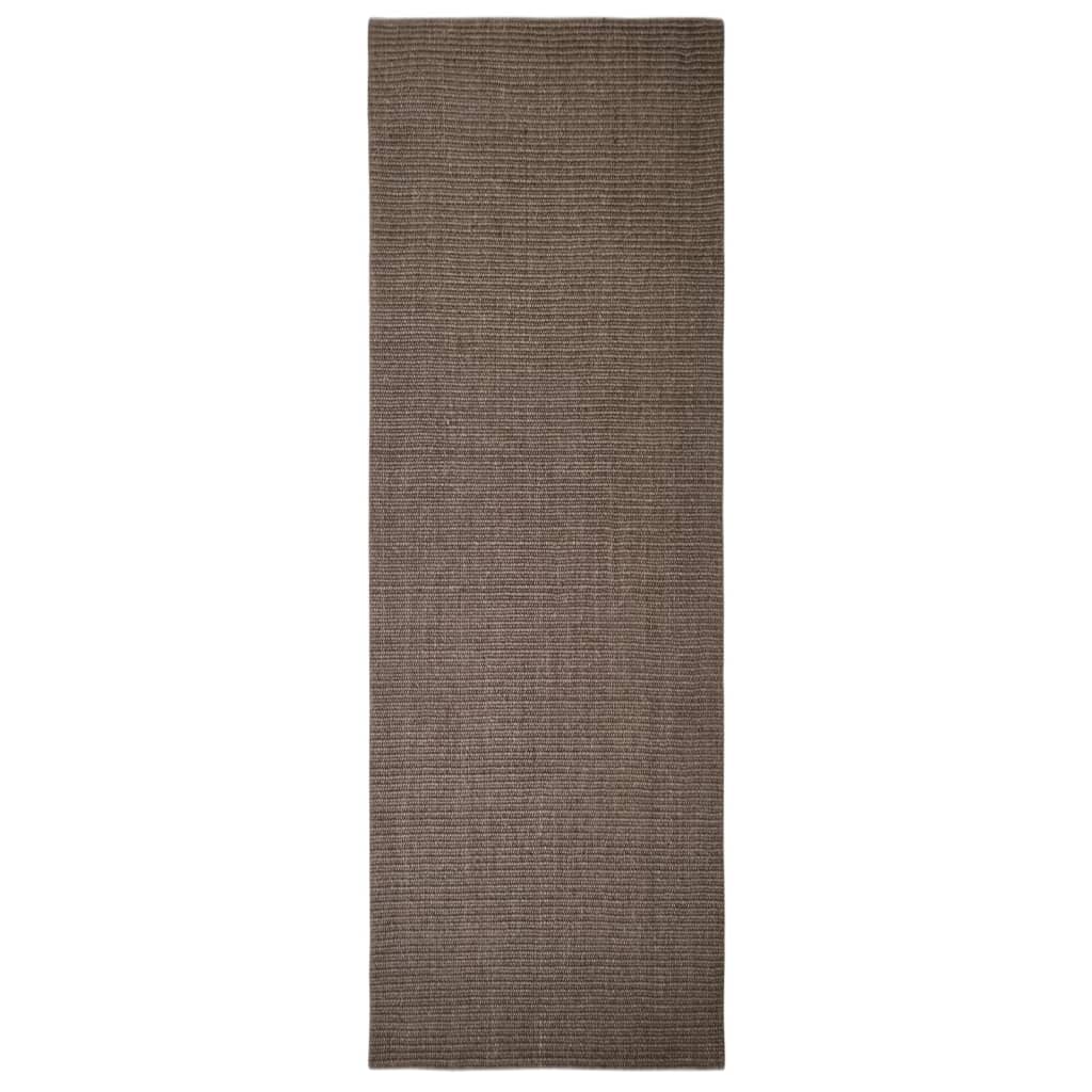 Tappeto in Sisal per Tiragraffi Marrone 100x300 cm