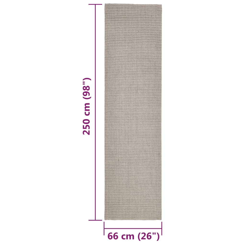 Tappeto in Sisal per Tiragraffi Sabbia 66x250 cm
