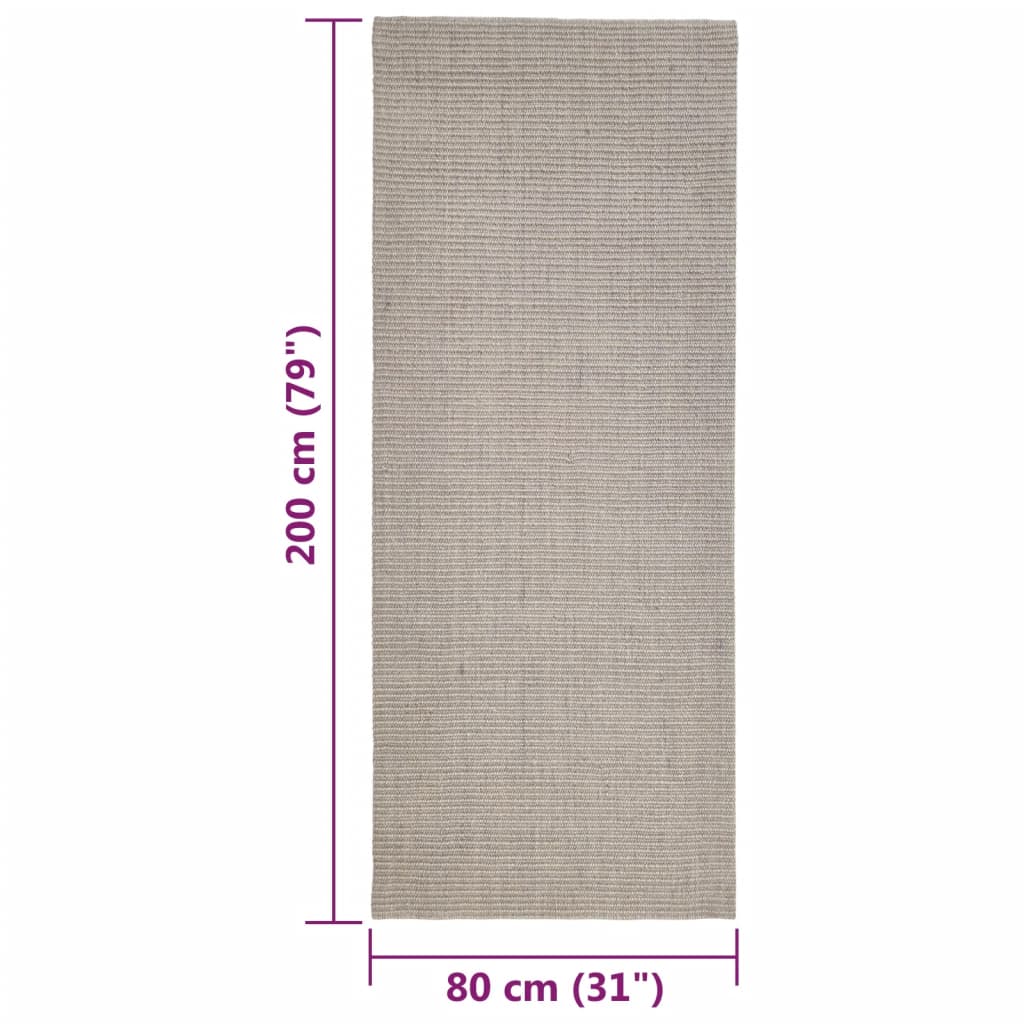 Tappeto in Sisal per Tiragraffi Sabbia 80x200 cm