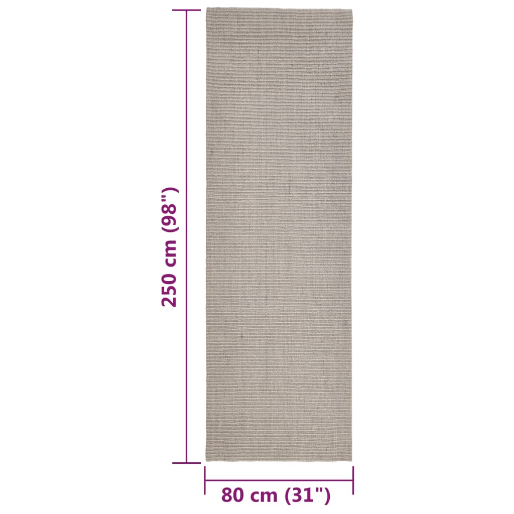 Tappeto in Sisal per Tiragraffi Sabbia 80x250 cm
