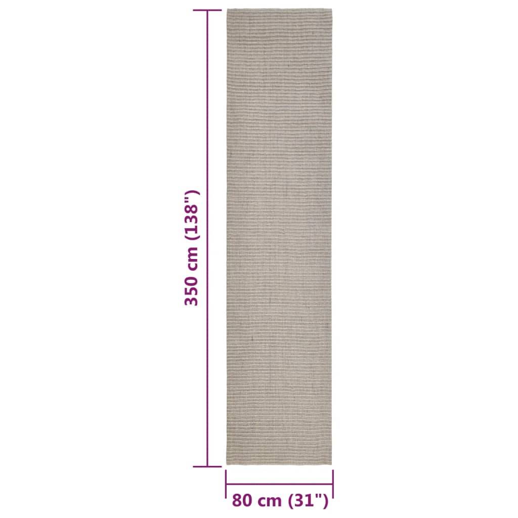 Tappeto in Sisal per Tiragraffi Sabbia 80x350 cm