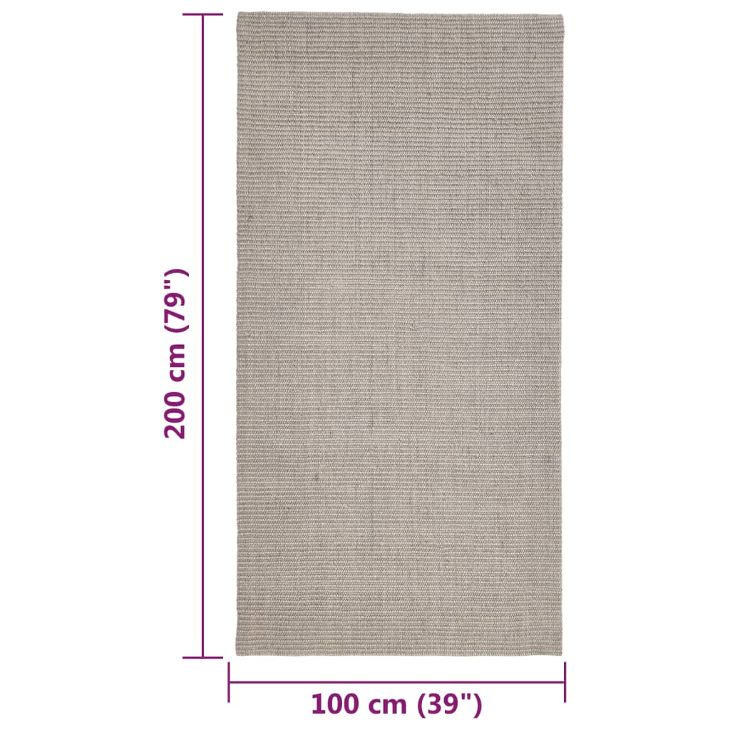 Tappeto in Sisal per Tiragraffi Sabbia 100x200 cm