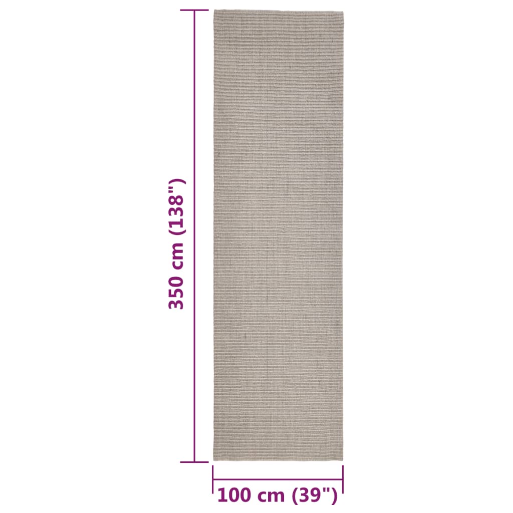 Tappeto in Sisal per Tiragraffi Sabbia 100x350 cm