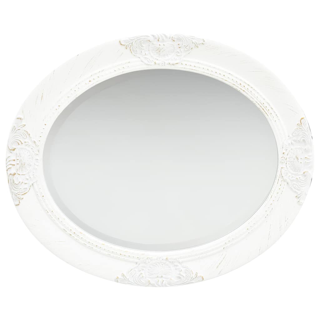 Specchio da Parete Stile Barocco 50x60 cm Bianco