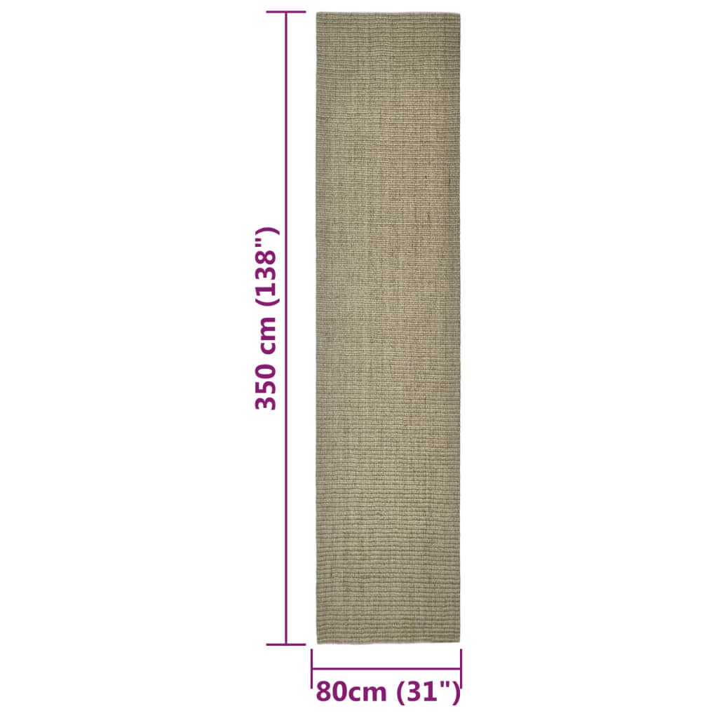 Tappeto in Sisal per Tiragraffi Tortora 80x350 cm