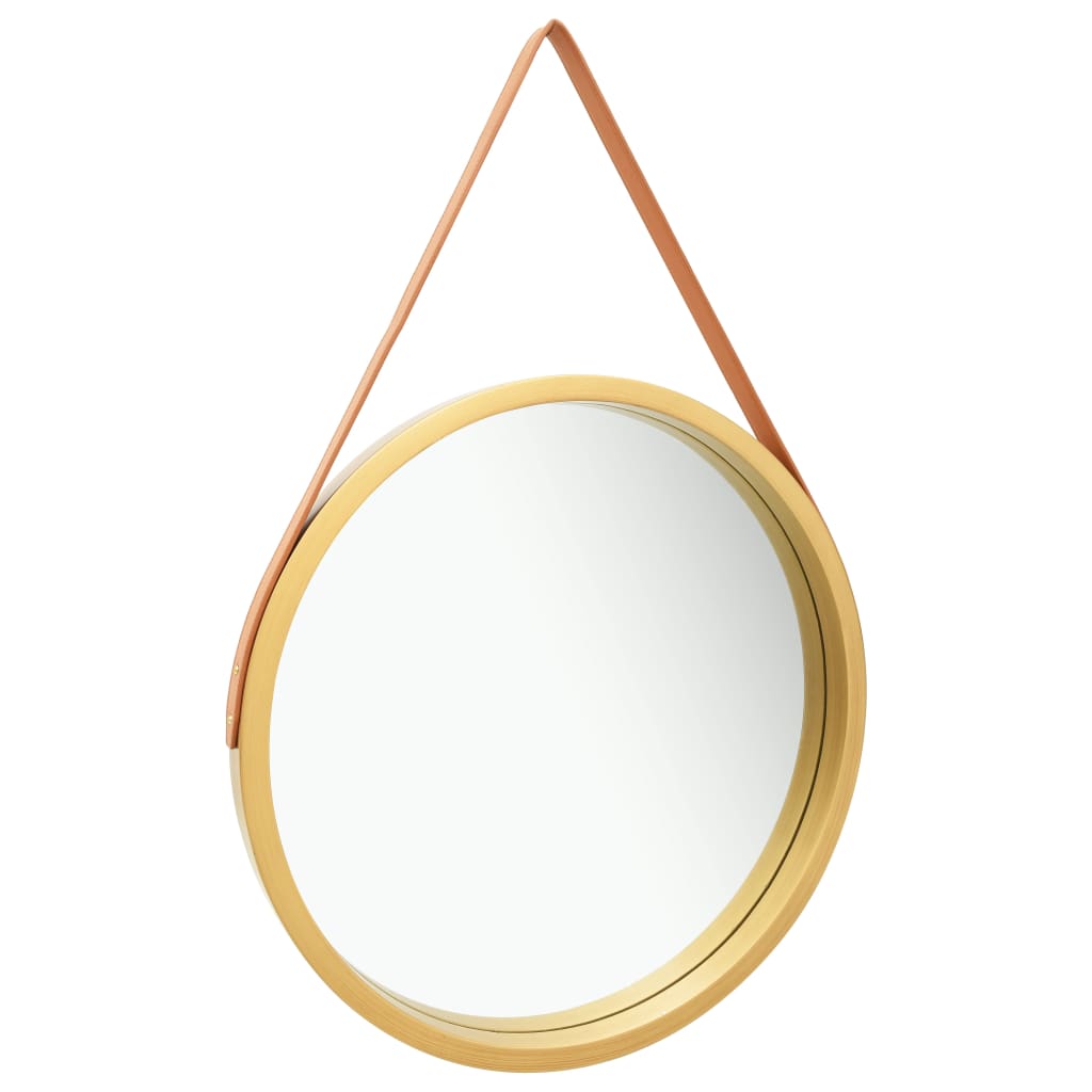 Specchio da Parete con Cinghia 60 cm Oro