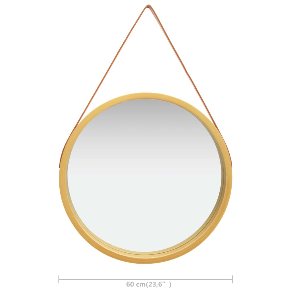 Specchio da Parete con Cinghia 60 cm Oro