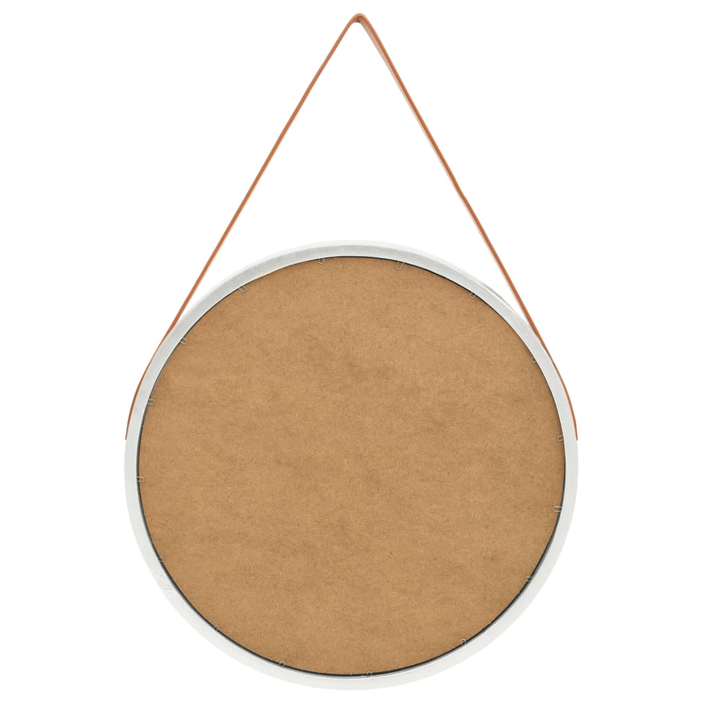 Specchio da Parete con Cinghia 60 cm Argento