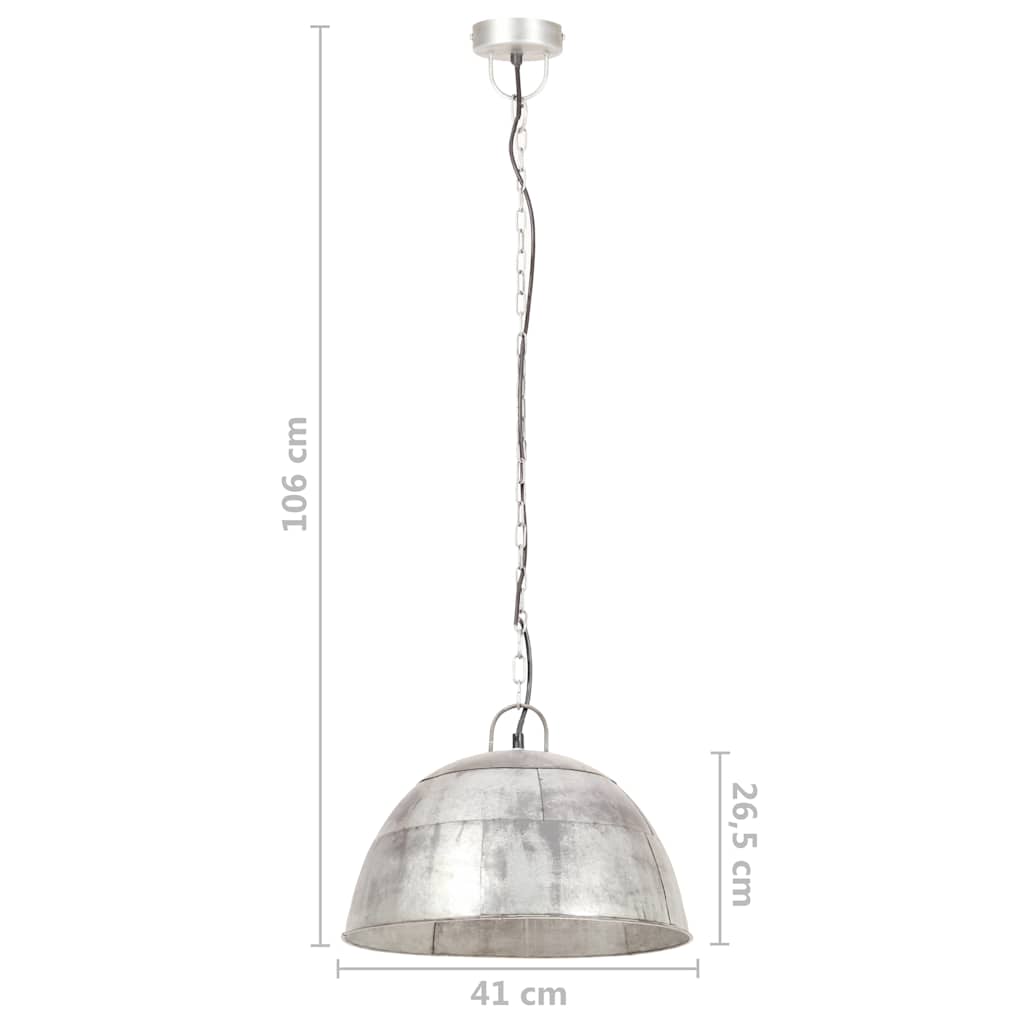 Lampada a Sospensione Vintage 25 W Argento Rotonda 41 cm E27