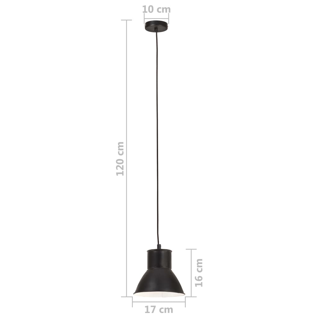 Lampada a Sospensione 25 W Nera Rotonda 17 cm E27