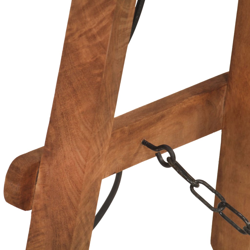 Lampada da Pavimento Argento E27 in Legno Massello di Mango