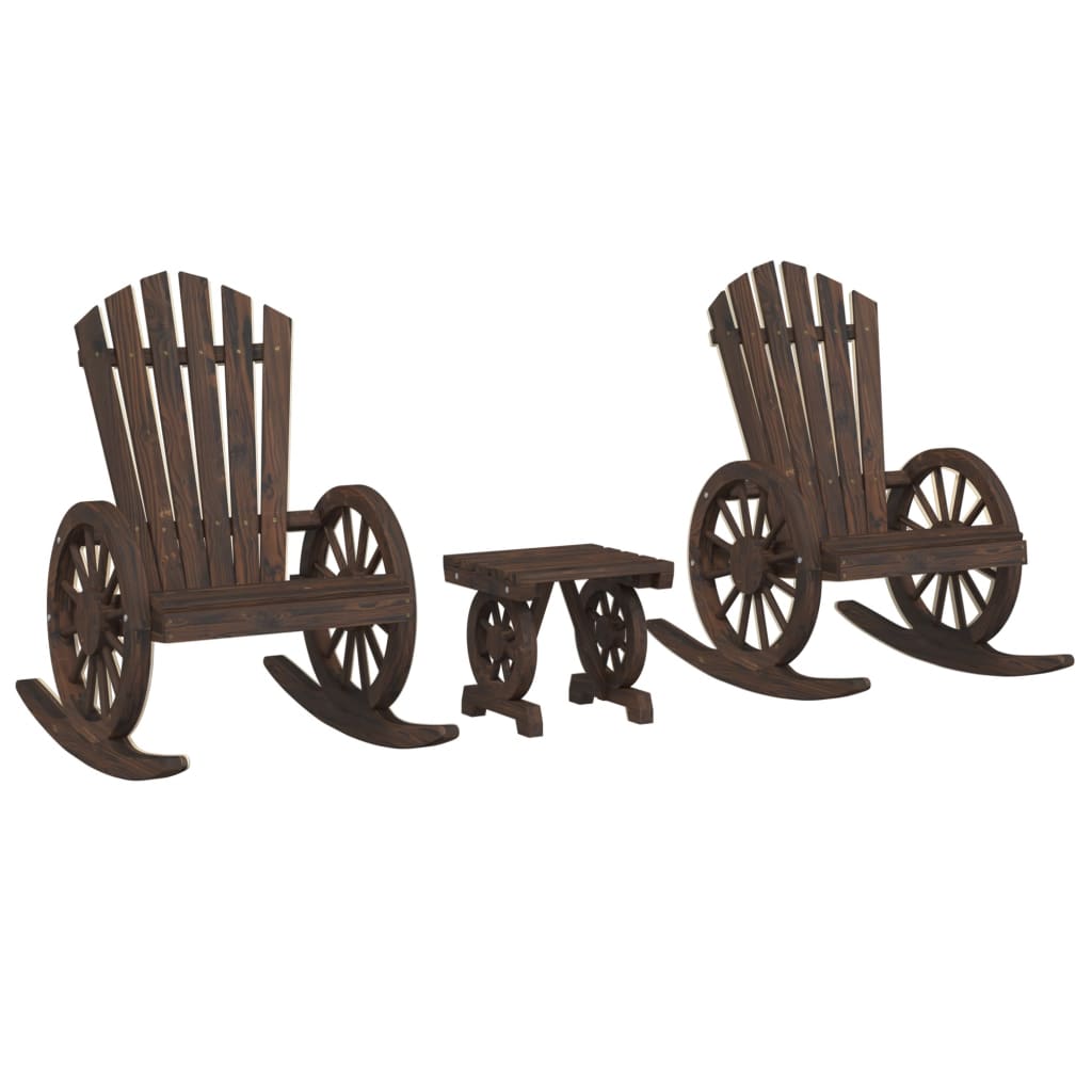 Set Salotto da Giardino 3 pz in Legno Massello di Abete