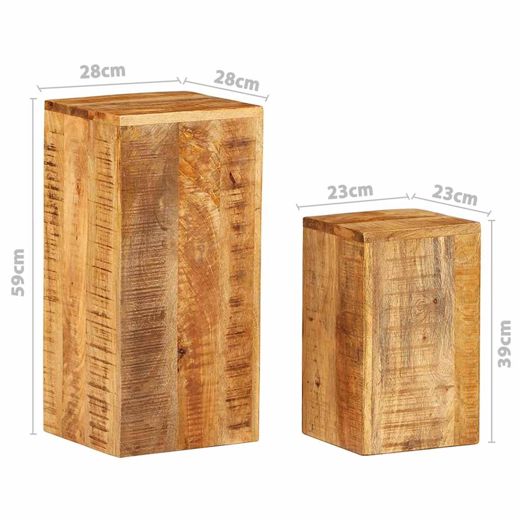 Supporti per Piante 2 pz in Legno Massello di Mango