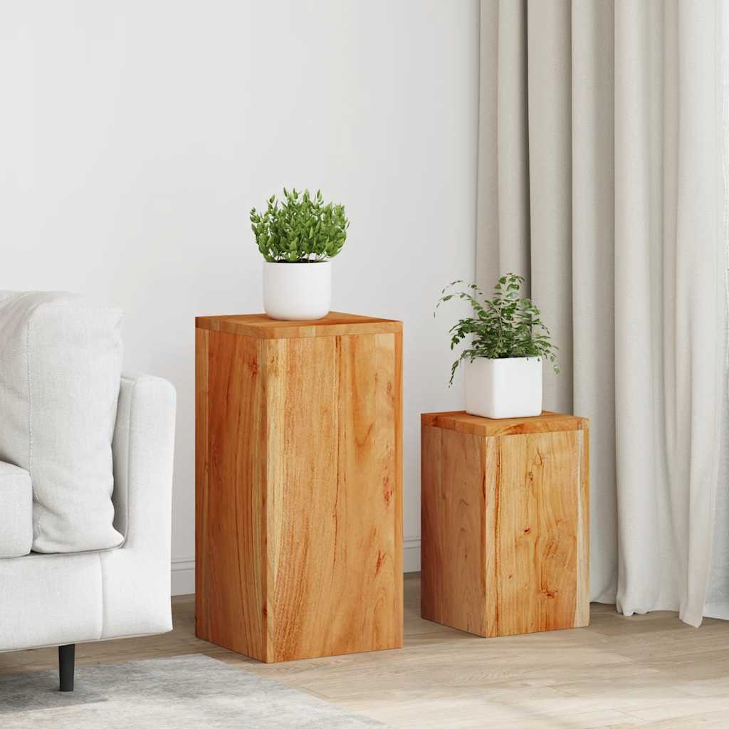 Supporti per Piante 2 pz in Legno Massello di Acacia