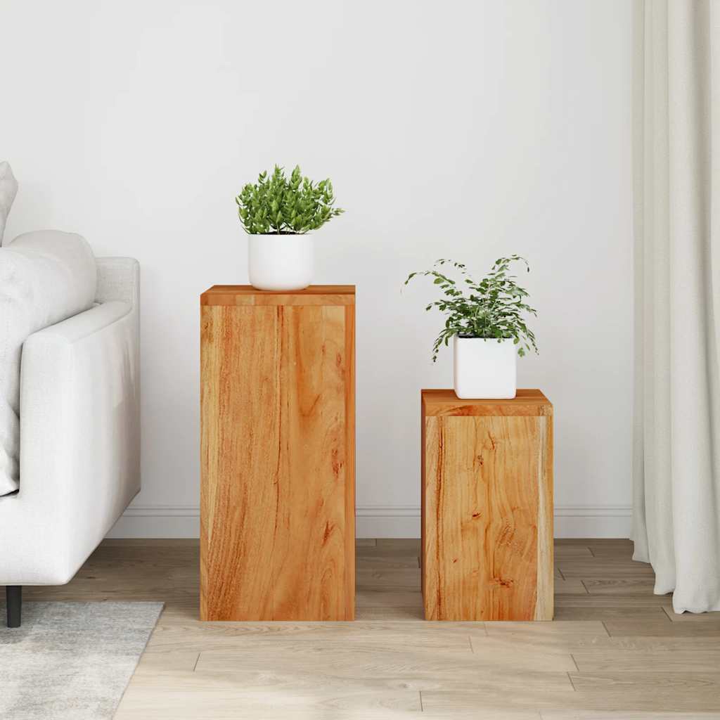 Supporti per Piante 2 pz in Legno Massello di Acacia