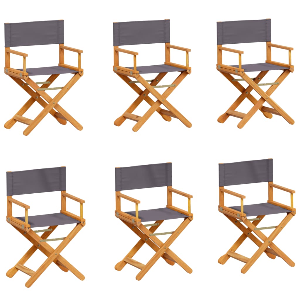 Set di 6 sedie pieghevoli in tessuto grigio scuro