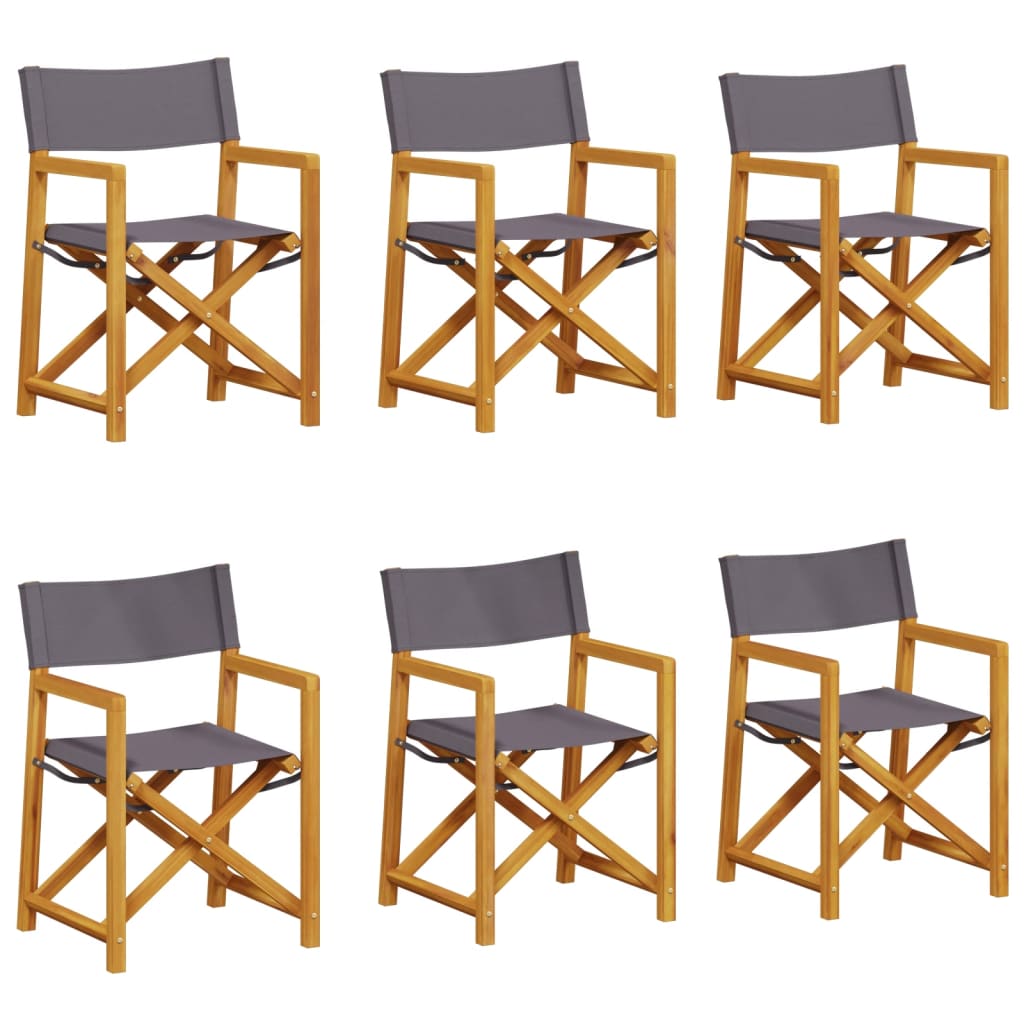 Set di 6 sedie pieghevoli in tessuto grigio scuro